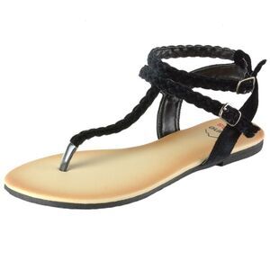 Alpine Swiss Womens Gladiator Sandals Braided T-Strap Slingback Roman Flats